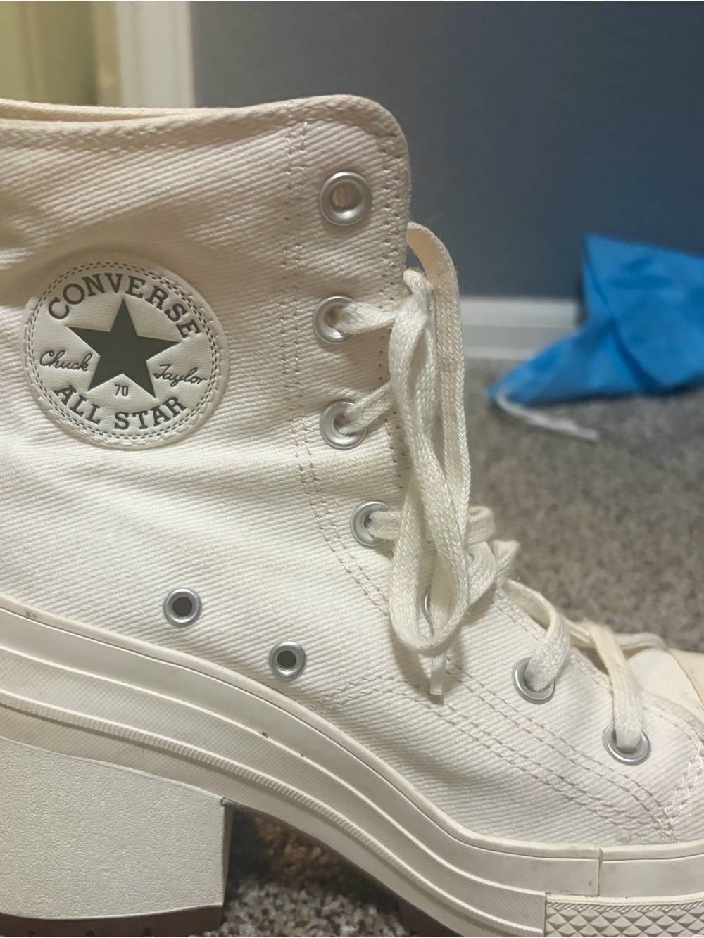 Converse White Platform Lace-Up Heeled Boots - Picture 5 of 5